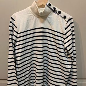 Mock neck cotton knit top